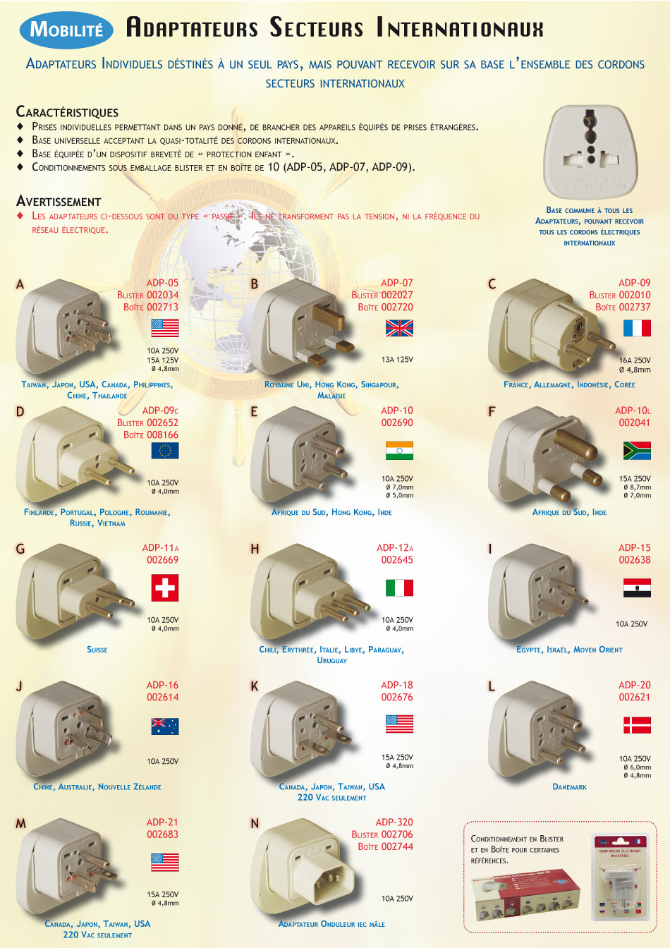 Adaptateurs Internationaux